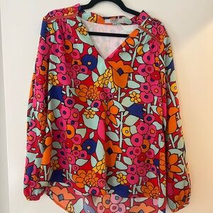 CROSBY by Mollie Burch Vibrant Floral Blouse